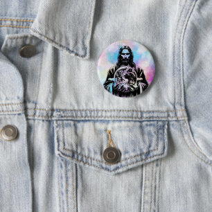 Jesus Christus hält die Welt der Kunst Illustratio Button