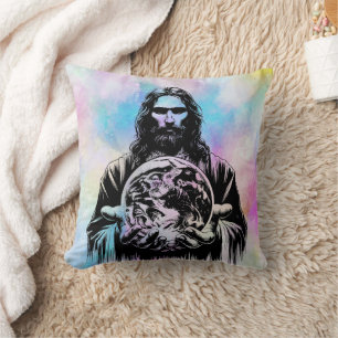 Jesus Christus hält die Welt der Kunst Illustratio Kissen