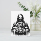 Jesus Christus hält die Welt der Kunst Illustratio Postkarte (Stehend Vorderseite)