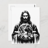 Jesus Christus hält die Welt der Kunst Illustratio Postkarte (Vorne/Hinten)