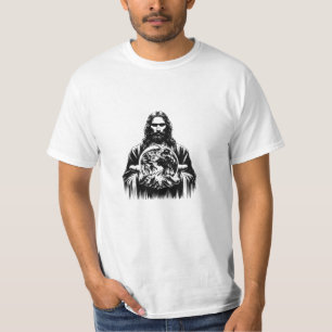 Jesus Christus hält die Welt Kunstillustration T-Shirt