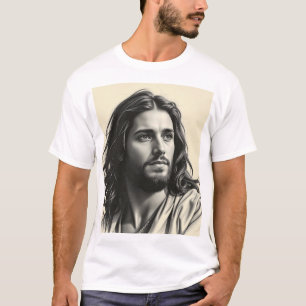 Jesus Christus - Handgefertigtes Karkohleportrait T-Shirt