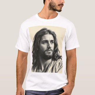 Jesus Christus - Handgefertigtes Karkohleportrait T-Shirt