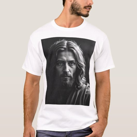 Jesus Christus - Handgefertigtes Karkohleportrait T-Shirt (Vorderseite)