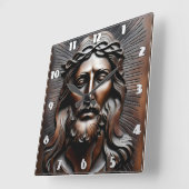 Jesus Christus hat die Befreiung mit radikalem Hin Quadratische Wanduhr (Winkel)