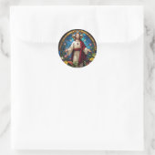 Jesus Christus heilige Herz-Imitate Festglas Runder Aufkleber (Tasche)
