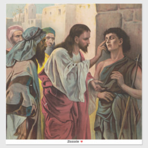 Jesus Christus heilt den blinden Mann Aufkleber