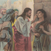 Jesus Christus heilt den blinden Mann Aufkleber (Vorderseite)