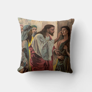 Jesus Christus heilt den blinden Mann Kissen