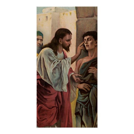 Jesus Christus heilt den blinden Mann Poster (Vorderseite)