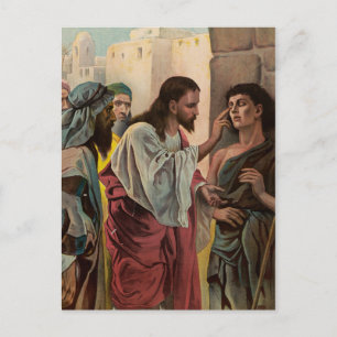 Jesus Christus heilt den blinden Mann Postkarte