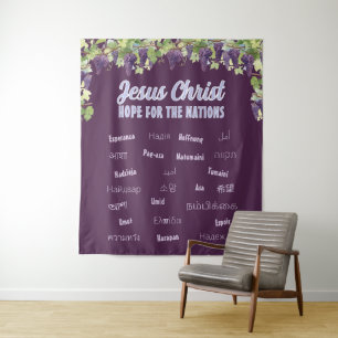 Jesus Christus Hoffnung für alle Nationen 9 Wandteppich
