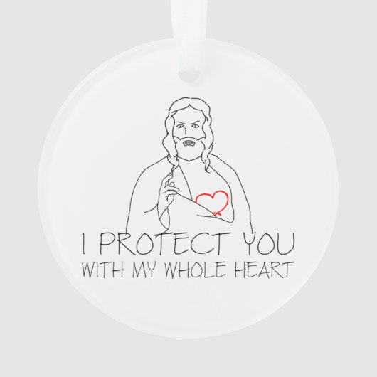 Jesus Christus - ich schütze dich Ornament (Rückseite)