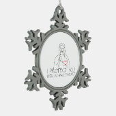 Jesus Christus - ich schütze dich Schneeflocken Zinn-Ornament (Links)