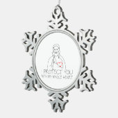 Jesus Christus - ich schütze dich Schneeflocken Zinn-Ornament (Rechts)