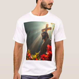 Jesus Christus im Garten Herrenhemd T-Shirt