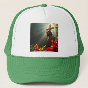 Jesus Christus im Garten Trucker Hut Truckerkappe