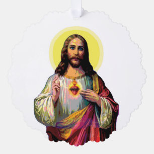 Jesus Christus im Pop-Art-Stil Ornament Karte