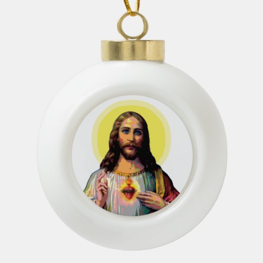 Jesus Christus im Pop Art Style Keramik Kugel-Ornament (Vorderseite)