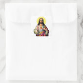 Jesus Christus im Pop Art Style Quadratischer Aufkleber (Tasche)