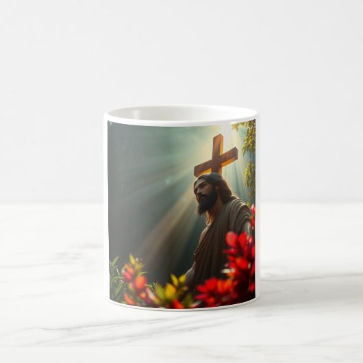 Jesus Christus in der Tasse des Gartenkaffees (Mittel)