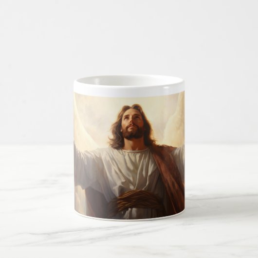 Jesus Christus in Wolken Version 3 Kaffeetasse (Mittel)