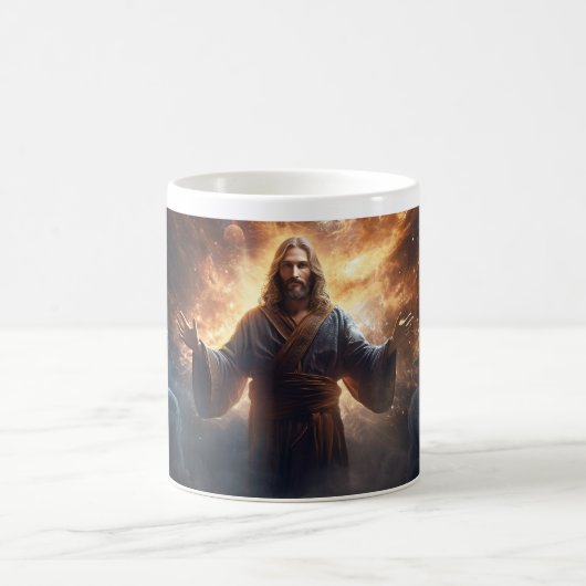 Jesus Christus in Wolken Version 5 Kaffeetasse (Mittel)