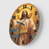 Jesus Christus in zeitloser Pose Uhr Mauer (Winkel)