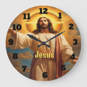 Jesus Christus in zeitloser Pose Uhr Mauer (Vorderseite)