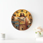 Jesus Christus in zeitloser Pose Uhr Mauer (Zuhause)