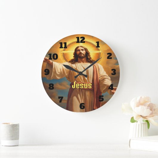 Jesus Christus in zeitloser Pose Uhr Mauer (Zuhause)