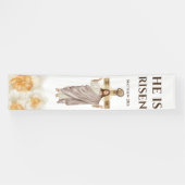 Jesus Christus ist auferstanden katholische Blüte Banner (Horizontal)