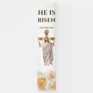 Jesus Christus ist auferstanden katholische Blüte Banner