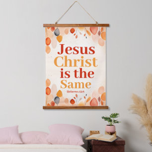 Jesus Christus ist derselbe Boho Christliche Mauer Wandteppich Mit Holzrahmen