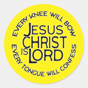 Jesus Christus ist Herr - Jedes Knie wird sich beu Runder Aufkleber