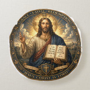 Jesus Christus ist Herr Rundes Kissen