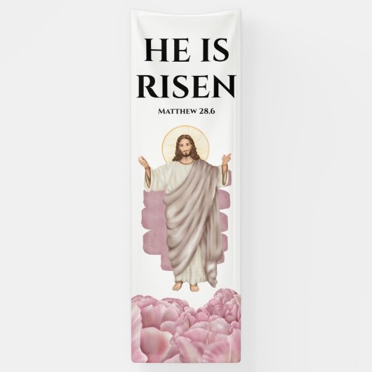 Jesus Christus ist himmlisch aufgewachsen Banner (Vertikal)
