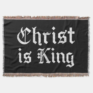 Jesus Christus ist König Gothic Blackletter Grunge Decke