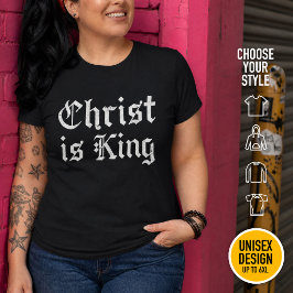Jesus Christus ist König Gothic Blackletter Grunge Große Größe T-Shirt