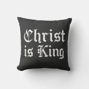 Jesus Christus ist König Gothic Blackletter Grunge Kissen