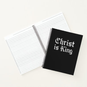 Jesus Christus ist König Gothic Blackletter Grunge Notizblock