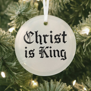 Jesus Christus ist König Gothic Blackletter Grunge Ornament Aus Glas