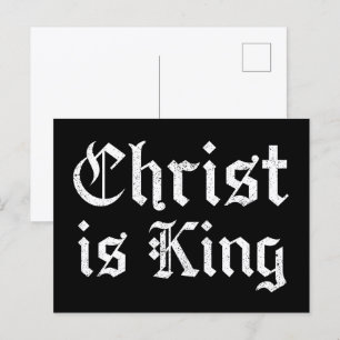 Jesus Christus ist König Gothic Blackletter Grunge Postkarte