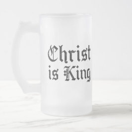 Jesus Christus ist König - gothischer Grunge erodi Mattglas Bierglas