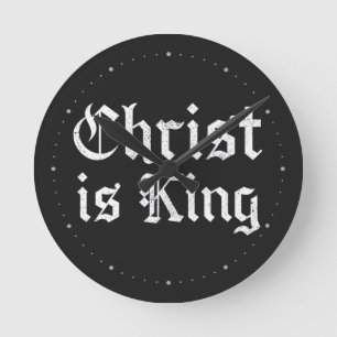 Jesus Christus ist König - gothischer Grunge erodi Runde Wanduhr