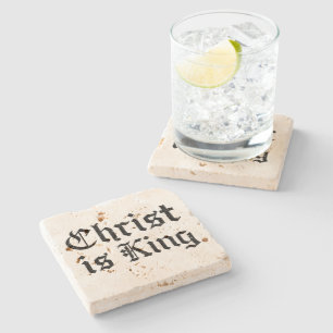 Jesus Christus ist König - gothischer Grunge erodi Steinuntersetzer