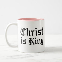 Jesus Christus ist König - gothischer Grunge erodi Zweifarbige Tasse