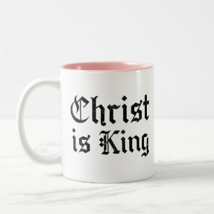 Jesus Christus ist König - gothischer Grunge erodi Zweifarbige Tasse