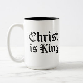 Jesus Christus ist König - gothischer Grunge erodi Zweifarbige Tasse