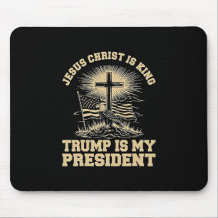 Jesus Christus ist König Trump ist mein Präsident  Mousepad